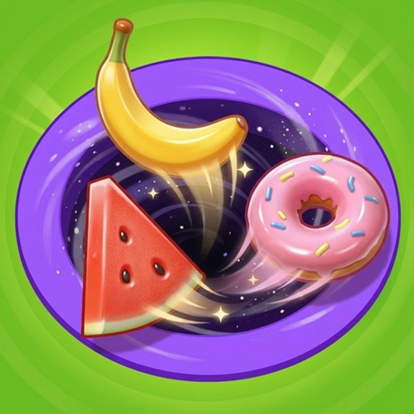 Black Hole Fruit Collection Puzzle Game